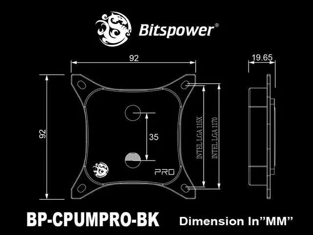 Alt view image 3 of 4 - Bitspower CPU Block Summit M Pro - Black (12th/13th/14th Gen Intel CPU,LGA1700)