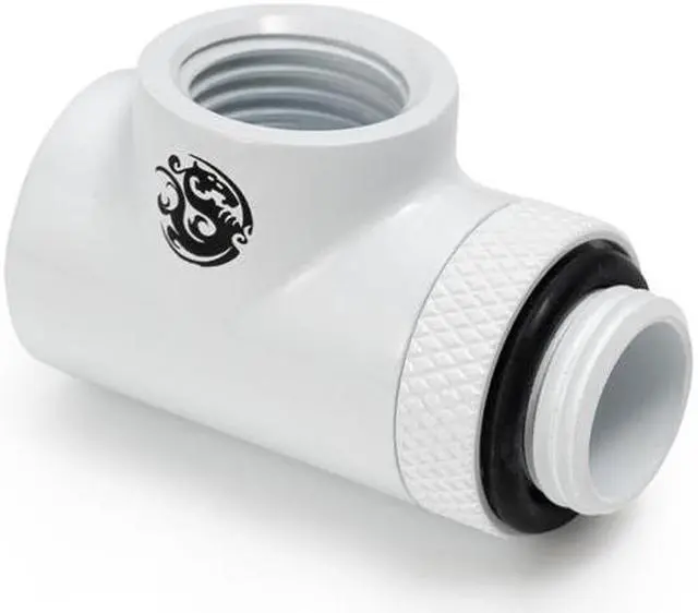 Alt view image 2 of 3 - Bitspower Deluxe White T-Block Rotary G1/4"& Inner G1/4"x2