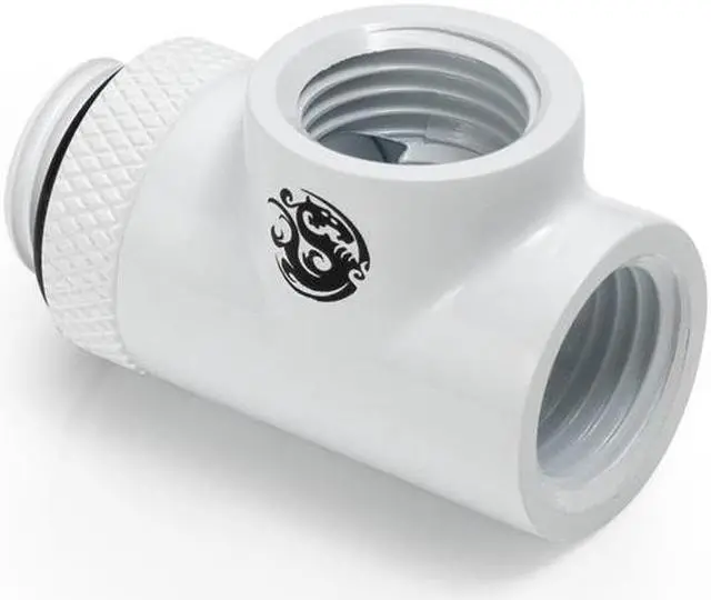 Main image of Bitspower Deluxe White T-Block Rotary G1/4"& Inner G1/4"x2