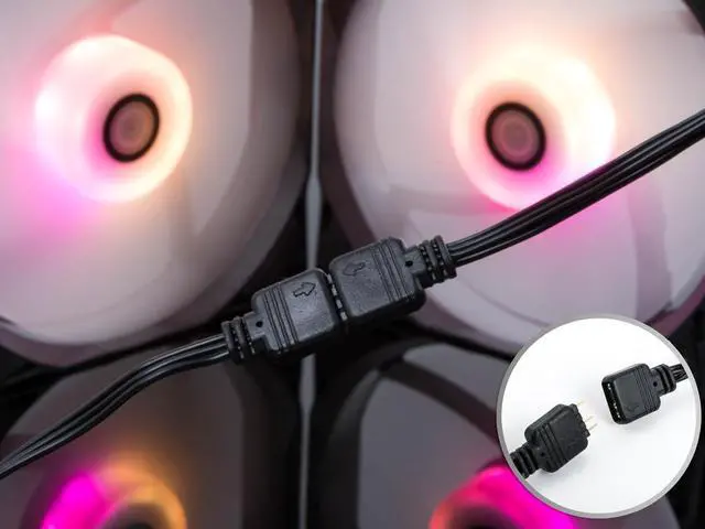 Alt view image 3 of 5 - bitspower notos 120mm case fan, drgb computer fan pwm pc cooling fan led high airflow 5v 3-pin addressable rgb 1800 rpm (1 pack)