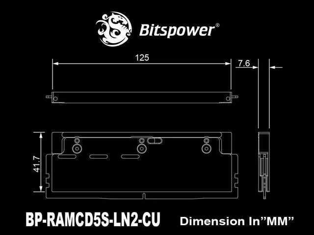 Alt view image 3 of 3 - Bitspower Universal Memory Covers for LN2 Container ( DDR5, Single-sided module, Copper )