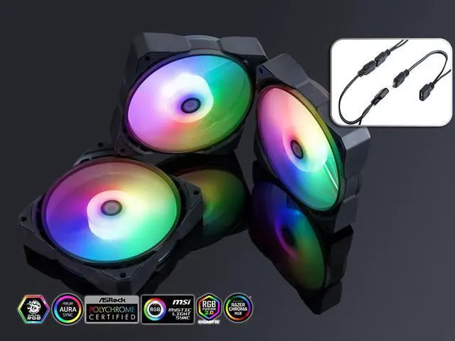 Alt view image 4 of 4 - Bitspower Touchaqua NJORD II 120 PWM Fan, Digital RGB