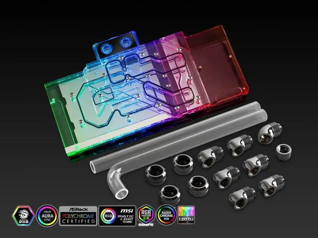 Alt view image 2 of 3 - Bitspower Titan Series GPU Cooling Expansion Kit for MSI GeForce RTX 3080/3090 Gaming Trio series