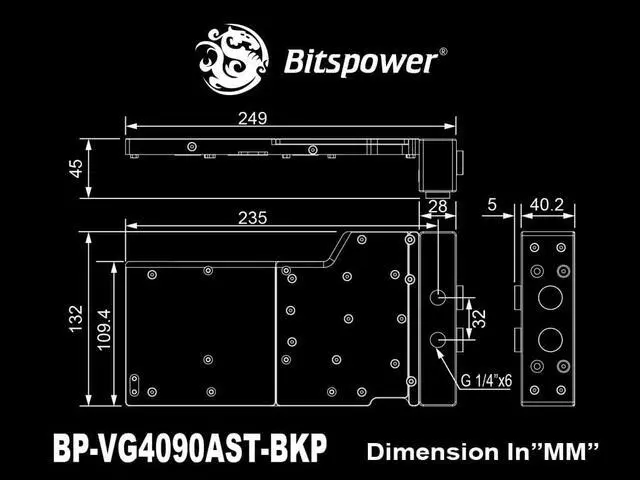 Alt view image 5 of 5 - Bitspower Orion Water-cooling Backplate for ASUS ROG Strix and TUF Gaming GeForce RTX 4090 series