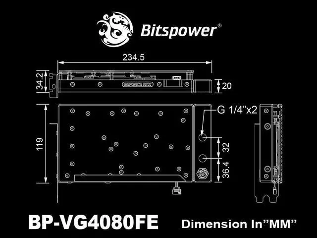 Alt view image 5 of 5 - Bitspower Orion VGA Water Block for GeForce RTX 4080 Founders Edition