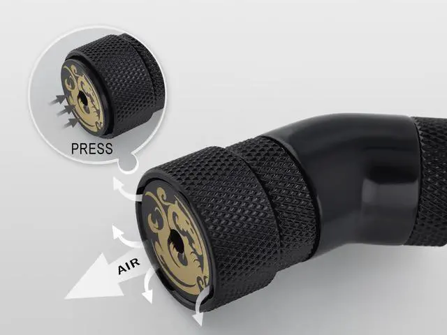 Alt view image 2 of 2 - Bitspower G1/4" Matt Black Manual AIR-Exhaust Fitting