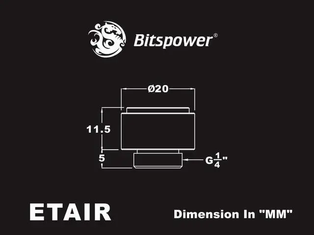 Alt view image 3 of 3 - Bitspower G1/4" Silver Shining Manual AIR-Exhaust Fitting