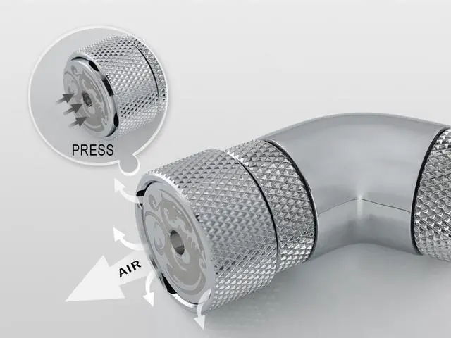 Alt view image 2 of 3 - Bitspower G1/4" Silver Shining Manual AIR-Exhaust Fitting