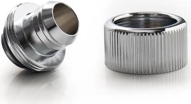 Alt view image 3 of 3 - Bitspower G1/4" Compression Fitting For Soft Tubing - ID 3/8" OD 5/8" (Glorious Silver) (2 PCS)