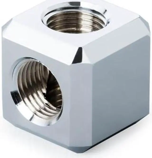 Alt view image 3 of 3 - Bitspower G1/4" T-Block (Glorious Silver) (2 PCS)
