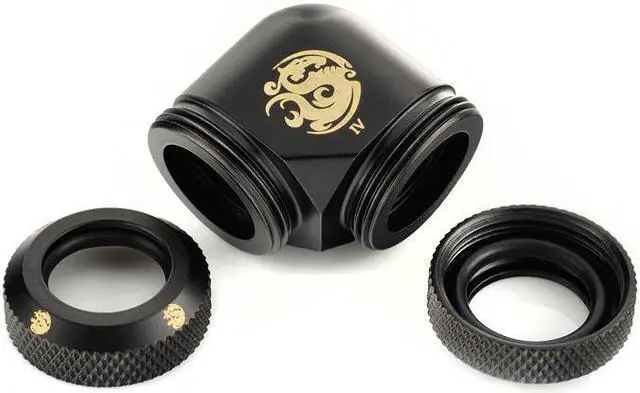 Alt view image 2 of 4 - Bitspower Carbon Black Enhance 90-Degree Dual Multi-Link Adapter For OD 12MM