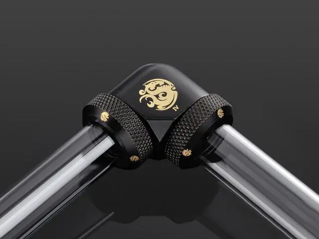 Alt view image 4 of 4 - Bitspower Carbon Black Enhance 90-Degree Dual Multi-Link Adapter For OD 12MM