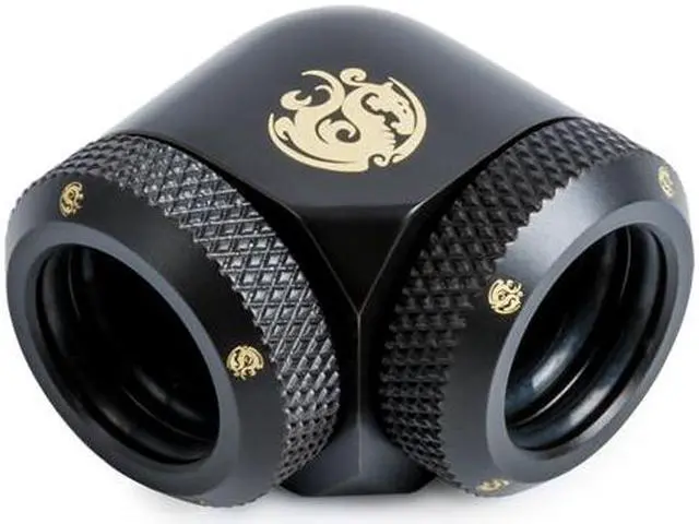 Main image of Bitspower Carbon Black Enhance 90-Degree Dual Multi-Link Adapter For OD 14MM