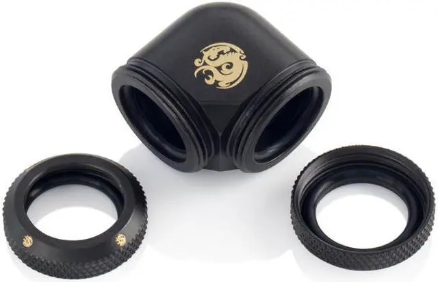Alt view image 2 of 2 - Bitspower Carbon Black Enhance 90-Degree Dual Multi-Link Adapter For OD 16MM