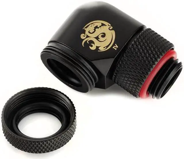 Alt view image 4 of 4 - Bitspower Carbon Black Enhance Rotary G1/4" 90-Degree Multi-Link Adapter For OD 12MM