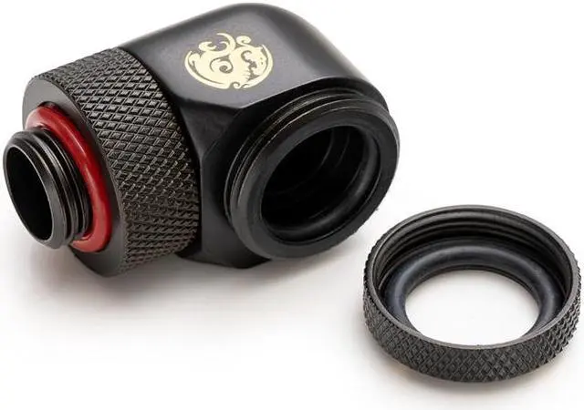 Alt view image 2 of 2 - Bitspower Carbon Black Enhance Rotary G1/4" 90-Degree Multi-Link Adapter For OD 14MM