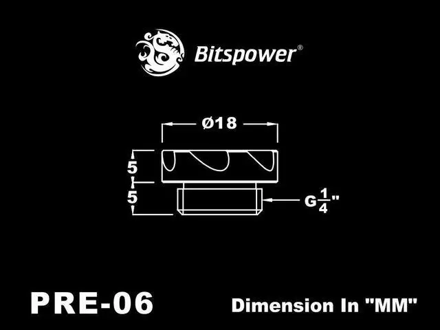 Alt view image 3 of 3 - Bitspower Premium G1/4" True Brass Stop Fitting