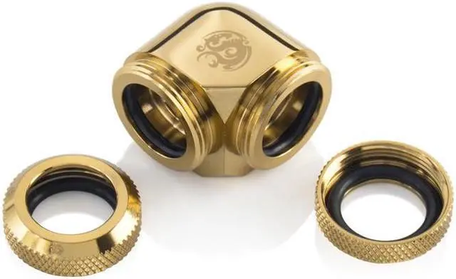 Alt view image 2 of 2 - Bitspower True Brass Enhance 90-Degree Dual Multi-Link Adapter For OD 14MM (2PCS)