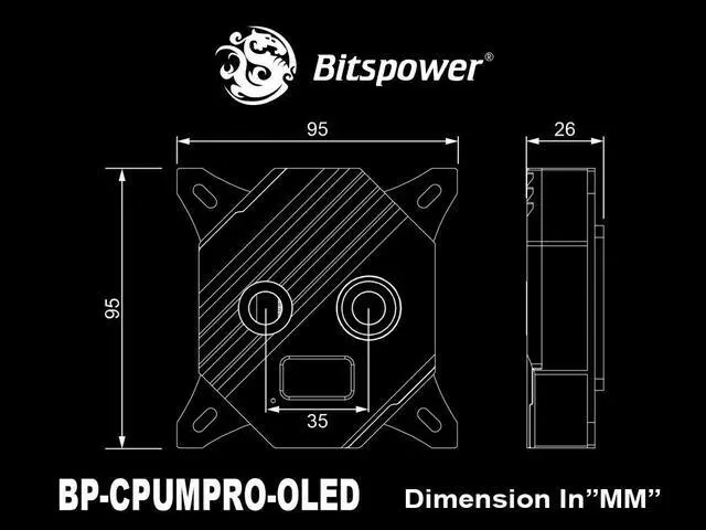 Alt view image 4 of 4 - Bitspower CPU Block Summit M Pro with OLED (12th/13th/14th Gen Intel CPU,LGA1700)