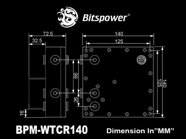Alt view image 3 of 3 - Bitspower CR140 Reservoir