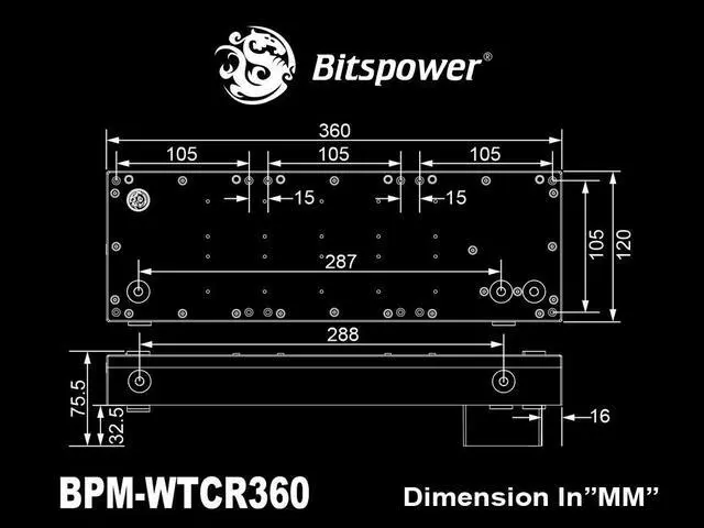 Alt view image 3 of 3 - Bitspower CR360 Reservoir