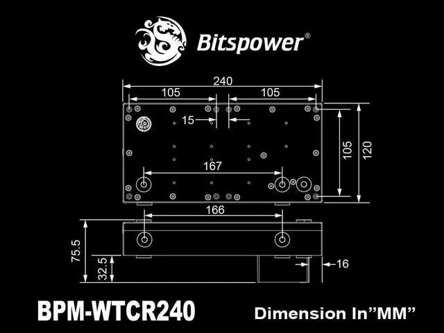 Alt view image 3 of 3 - Bitspower CR240 Reservoir