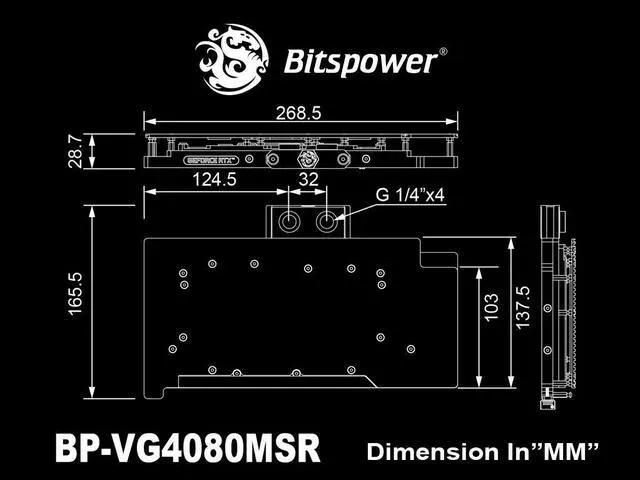 Alt view image 3 of 3 - Bitspower Nebula VGA Water Block for MSI GeForce RTX 4080 SUPRIM and GAMING series