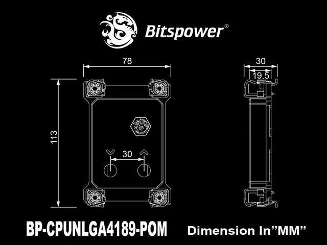 Alt view image 4 of 4 - Bitspower Summit CPU Block for LGA 4189 POM Edition