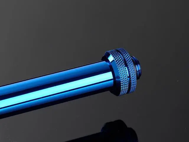 Alt view image 2 of 2 - Bitspower Water Cooling None Chamfer Brass Hard Tubing OD16MM Royal Blue- Length 300 MM