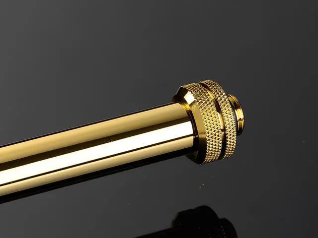 Alt view image 2 of 2 - Bitspower Water Cooling None Chamfer Brass Hard Tubing OD16MM Golden - Length 500 MM