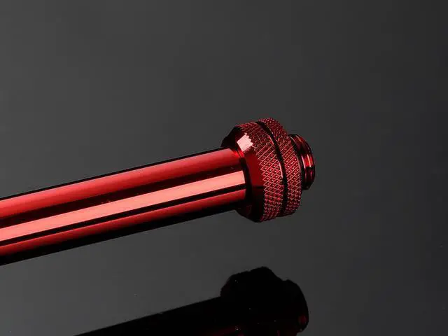 Alt view image 2 of 2 - Bitspower Water Cooling None Chamfer Brass Hard Tubing OD14MM Deep Red - Length 500 MM