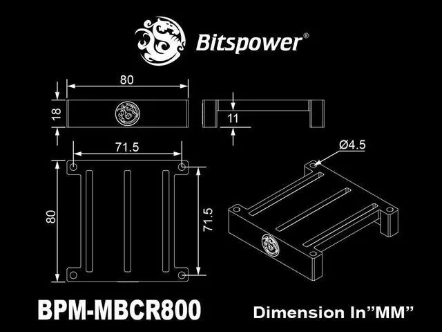 Alt view image 4 of 4 - Bitspower Water Cooling Mount Bracket for CR Reservoir 800 Series