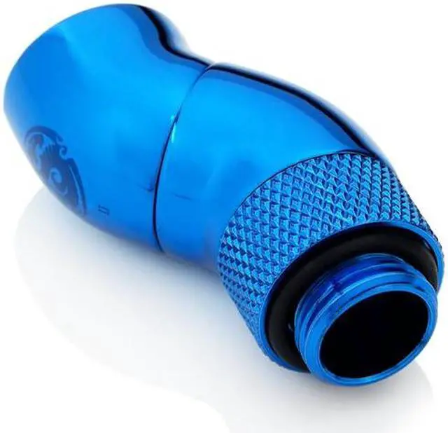 Alt view image 4 of 4 - Bitspower Water Cooling G1/4" Royal Blue Dual Rotary 90-Degree IG1/4" Extender