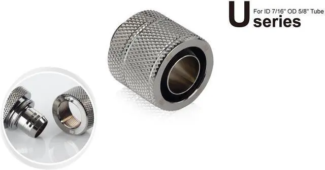 Alt view image 2 of 5 - Bitspower G1/4" Black Sparkle Compression Fitting CC6 Ultimate For ID 7/16" OD 5/8" Tube (2 PCS)