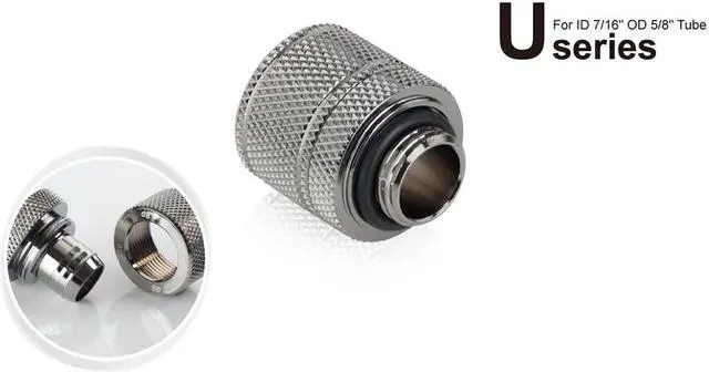 Alt view image 3 of 5 - Bitspower G1/4" Black Sparkle Compression Fitting CC6 Ultimate For ID 7/16" OD 5/8" Tube (2 PCS)