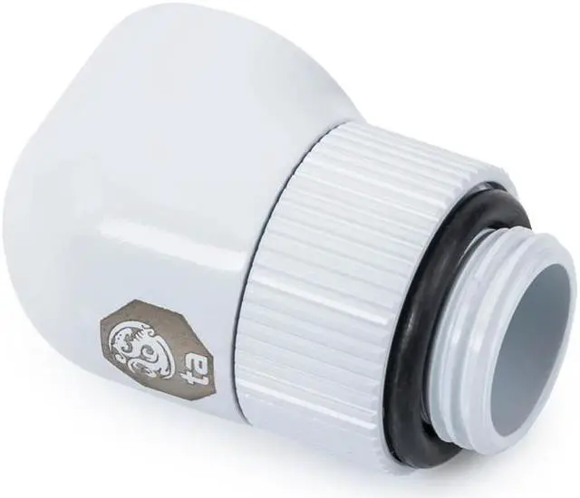 Alt view image 3 of 3 - Bitspower Computer Water Cooling G1/4" Rotary 90-Degree IG1/4" Extender (Deluxe White) (2 PCS)