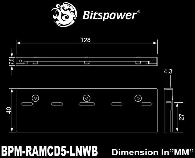 Alt view image 6 of 6 - Bitspower Universal Memory Covers for LN2 Container & DIMM Water Block ( DDR5, Double-sided module )