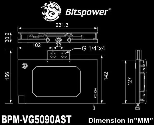 Alt view image 5 of 5 - Bitspower NEBULA VGA Water Block for ASUS TUF Gaming GeForce RTX 5090