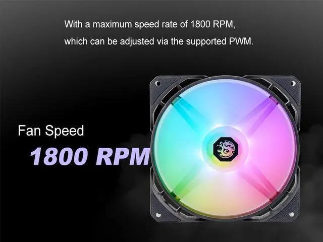 Alt view image 4 of 9 - Bitspower Touchaqua NJORD II 120 PWM Fan, Digital RGB, 5-Pack