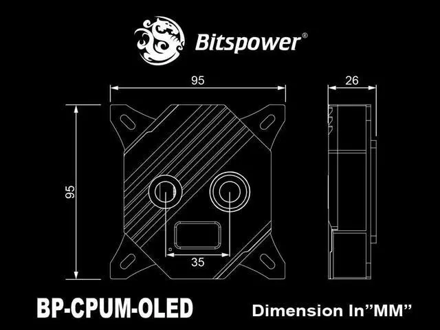 Alt view image 3 of 3 - Bitspower CPU Block Summit M with OLED