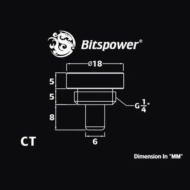 Alt view image 5 of 5 - Bitspower G1/4" True Brass Temperature Sensor Stop Fitting (2PCS)