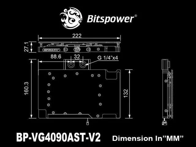 Alt view image 5 of 5 - Bitspower Nebula VGA Water Block for ASUS ROG Strix and TUF Gaming GeForce RTX 4090 series (incl. Improved backplate )