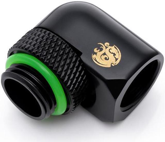 Alt view image 2 of 3 - Bitspower G1/4" Matt Black Rotary 90-Degree IG1/4" Extender (Compact Version)
