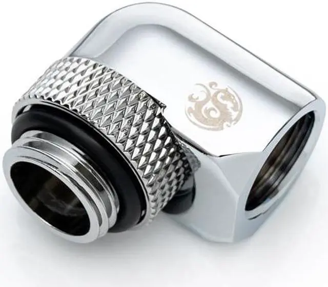 Alt view image 2 of 3 - Bitspower G1/4" Silver Shining Rotary 90-Degree IG1/4" Extender (Compact Version)