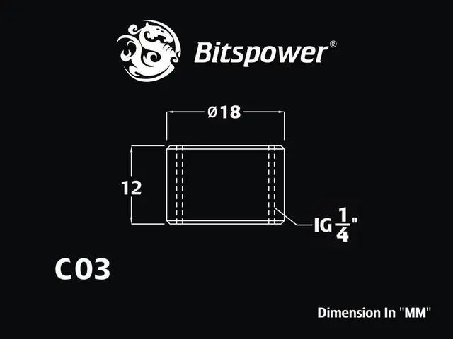 Alt view image 3 of 3 - Bitspower G1/4" True Brass Multi-Transfer Adapter-12mm (4PCS)
