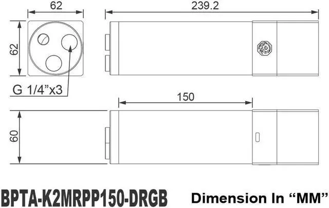 Alt view image 5 of 5 - Bitspower Hercules 150mm Reservoir Combo Digital RGB