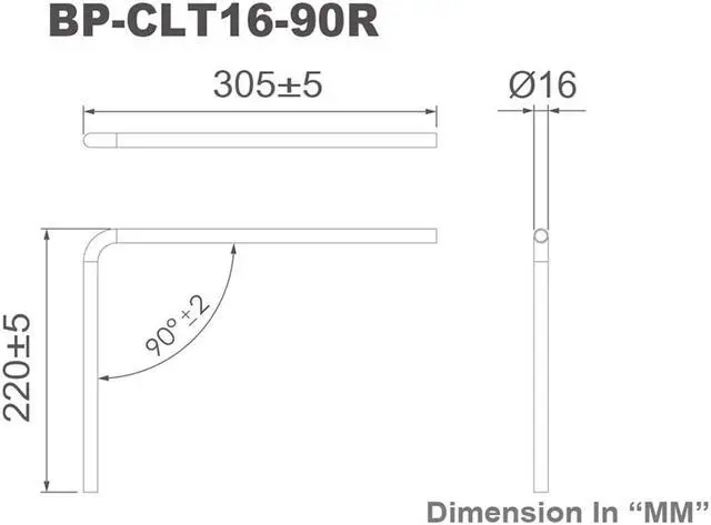 Alt view image 2 of 2 - Bitspower Pre-bent 90-Degree Acrylic Hard Tube, 16mm OD