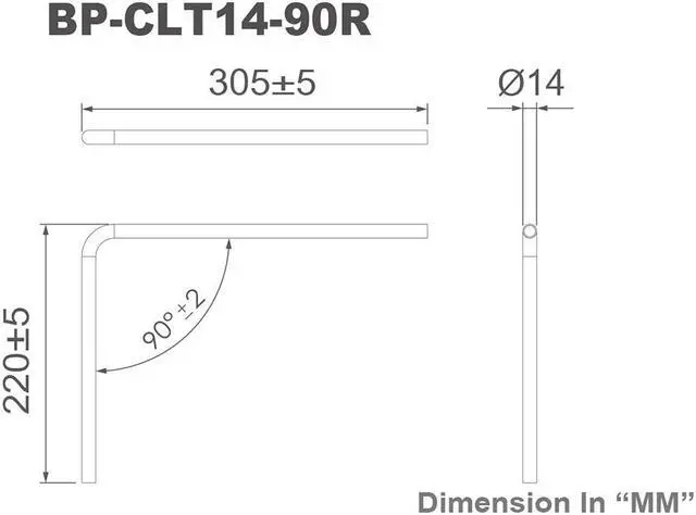Alt view image 2 of 2 - Bitspower Pre-bent 90-Degree Acrylic Hard Tube, 14mm OD