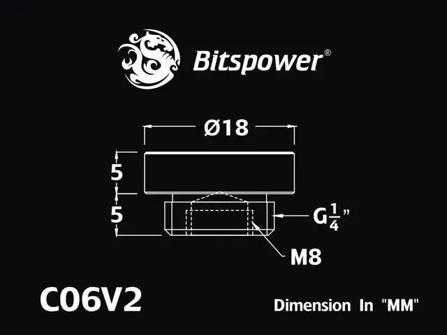 Alt view image 5 of 5 - Bitspower G1/4" Black Sparkle Stop Fitting V2