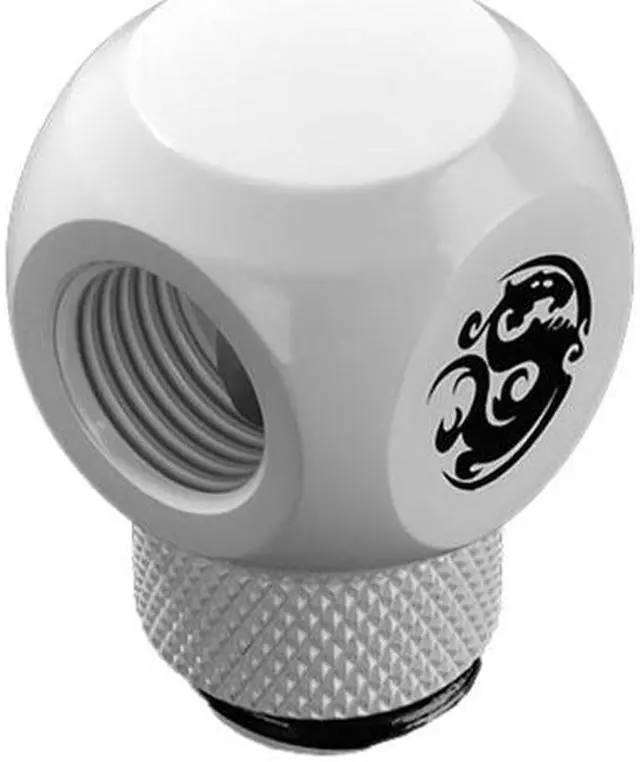 Alt view image 3 of 4 - Bitspower G1/4" Deluxe White T-Rotary IG1/4"X2 Extender